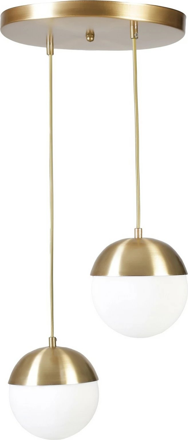 Llambë tavani Opviq, dy sfera, metalik, ngjyrë ari dhe e bardhë