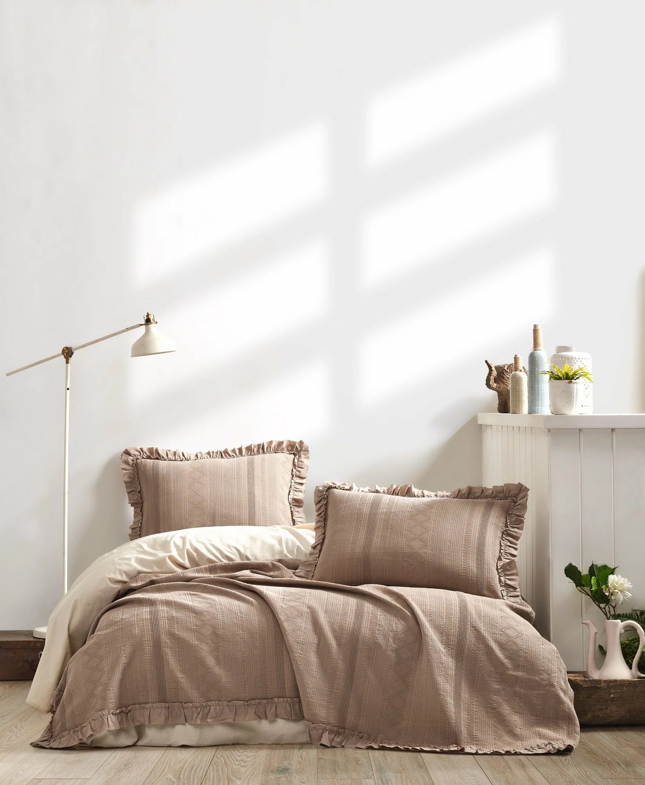 Set piké dopio, Tziana, ngjyrë bezhë, L'essentiel