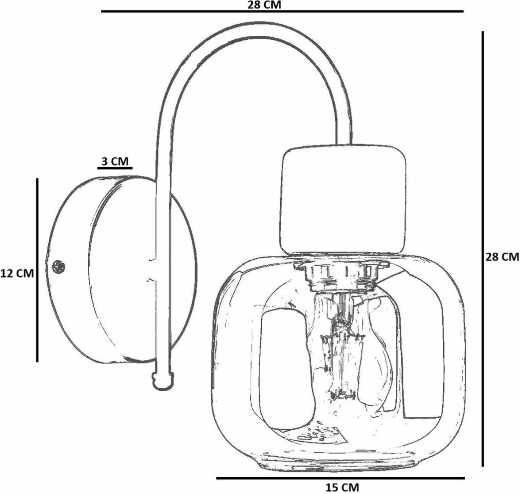 Llambë muri Opviq, ngjyrë mjaltë, lisi, e zezë, 9068-1A