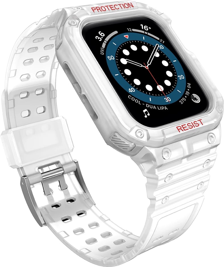 Rrip me kasë mbrojtëse për Apple Watch Hurtel, 41/40/38mm, Transparent