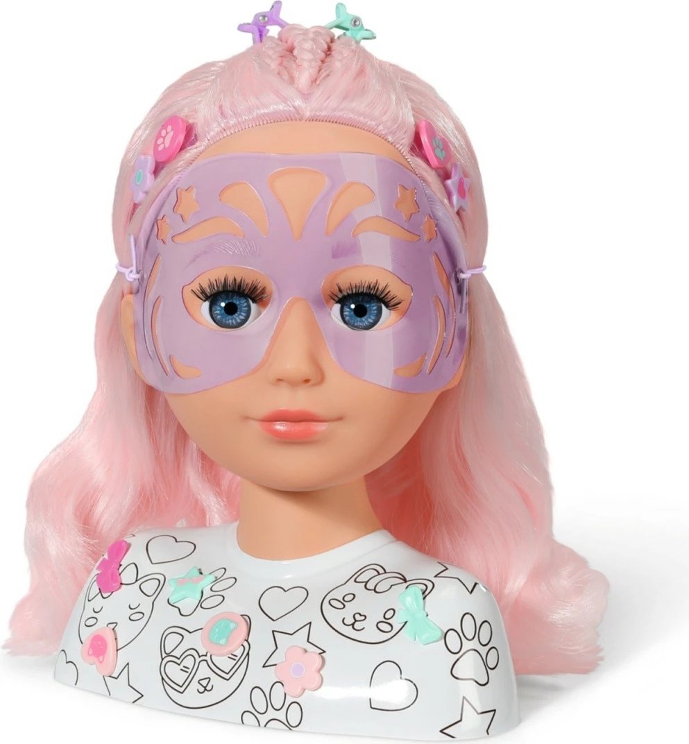 Kokë stilimi kukulle, Baby Born Little Sister 836033-116724, 22 cm, me set aksesorësh, flokë rozë