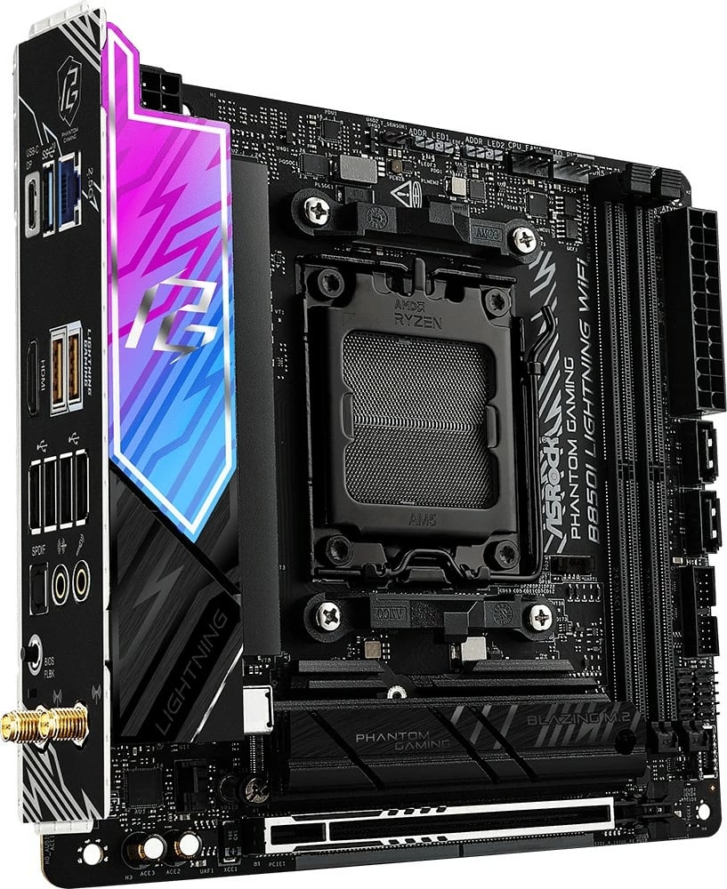 Pllakë amë ASRock Phantom Gaming B850I Lightning WiFi, Socket AM5, DDR5, Wi-Fi 6E, PCIe 5.0