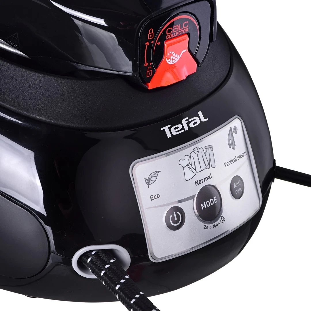 Hekur Tefal SV8062, 1.8 L Durilium AirGlide Autoclean, Zi dhe Argjendtë