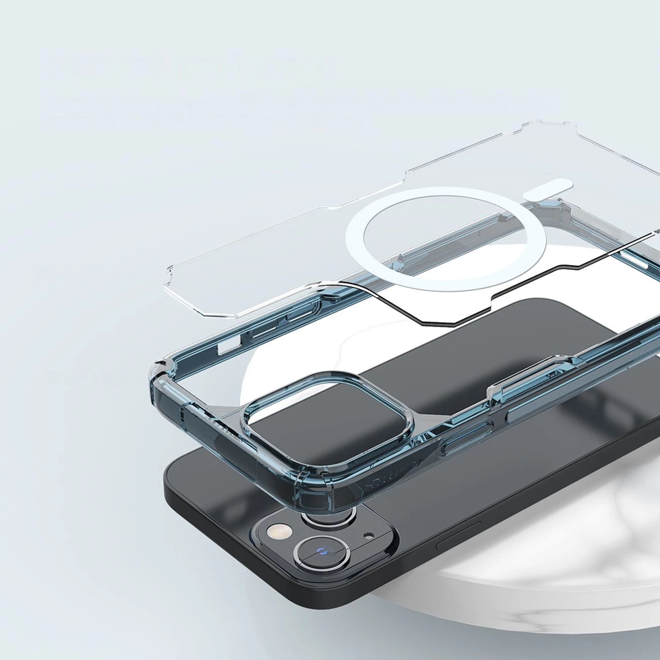 Mbështjellës Nillkin Nature Pro për iPhone 14 Plus, MagSafe, Transparent/Blé Mbështjellës Nillkin Nature Pro për iPhone 14 Plus, MagSafe, Transparent/Blé