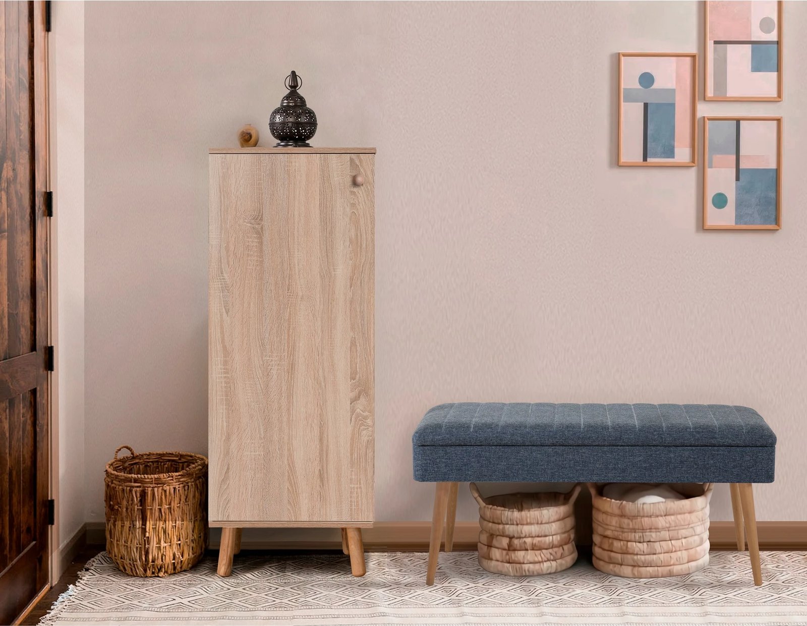 Set mobiljesh për korridor, ngjyrë sonomo dhe kaltër e errët, Skye Decor, 200-1048