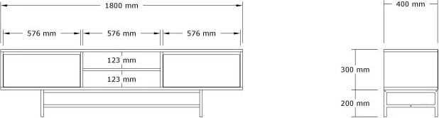 Komodë TV Hanah Home, Tauber, ngjyrë antracit