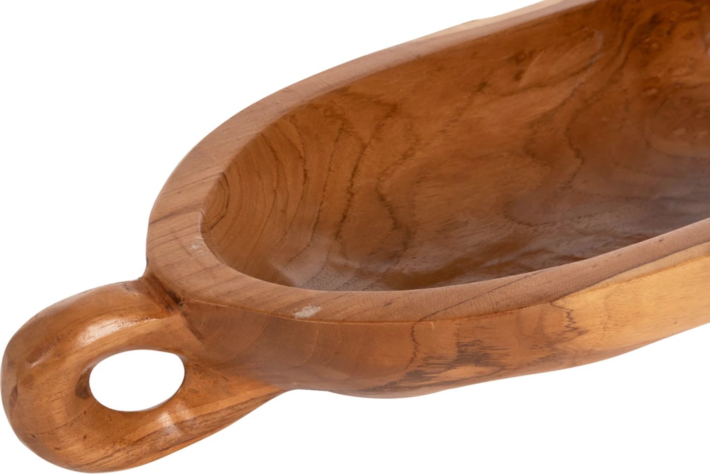 Enë dekorative prej druri tik, ngjyrë natyrale, FH4304, 64x21.5x9.5cm