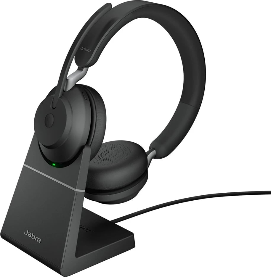 Kufje Jabra Evolve2 65 USB-C, Stereo, me qëndrim karikimi, Zezë