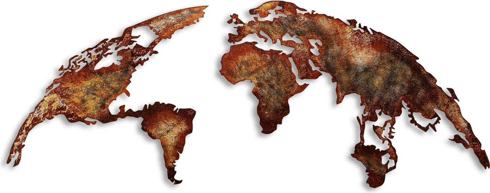 Aksesor dekorativ metalik për mur, hartë bote, madhësi mesatare, Wallity