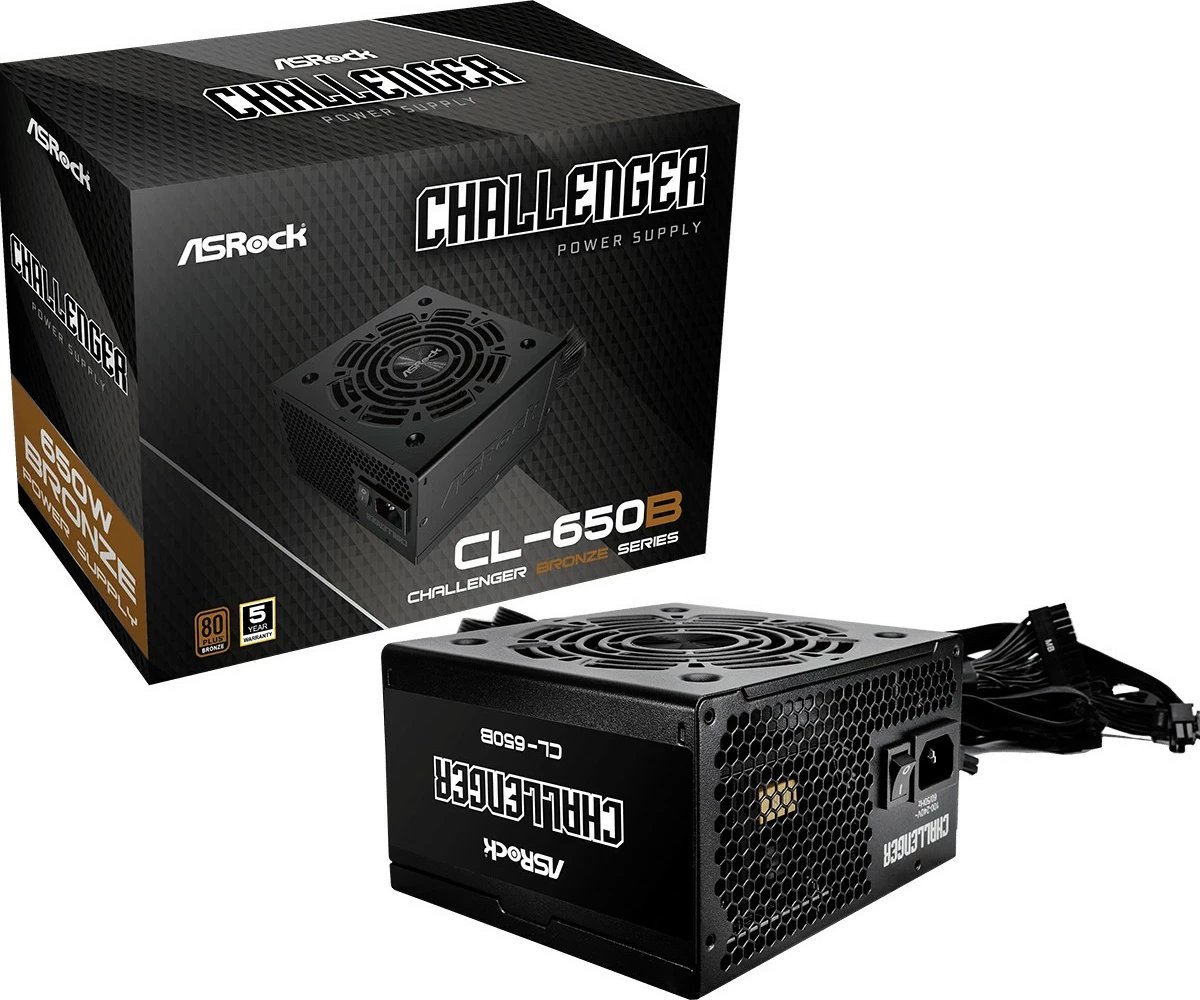 Kasë energjie ASRock Challenger CL-650B 650W, 80+ Bronze, e zezë