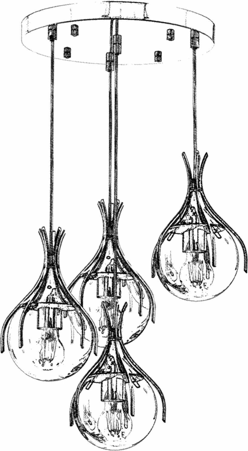 Llambë tavani moderne Opviq, krom, AV-1766-4KT