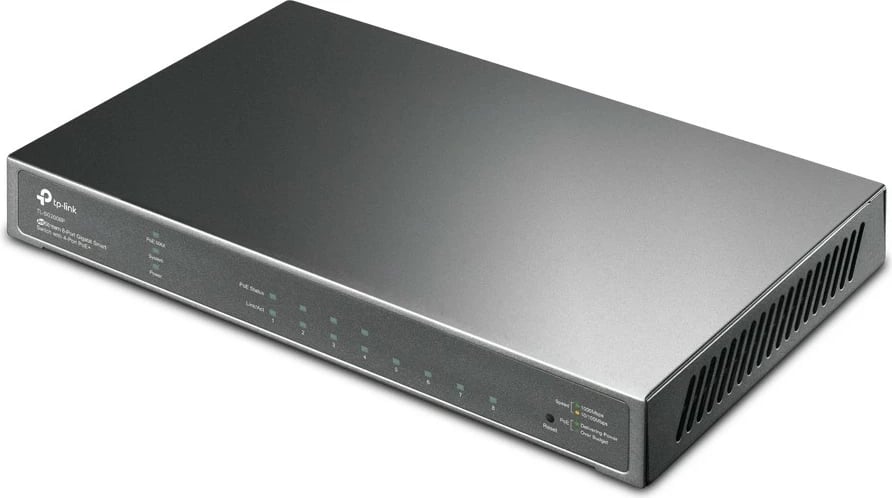 Switch TP-LINK SG2008P Smart, 8 porta gigabit (4 PoE+), për zyre dhe shtëpi