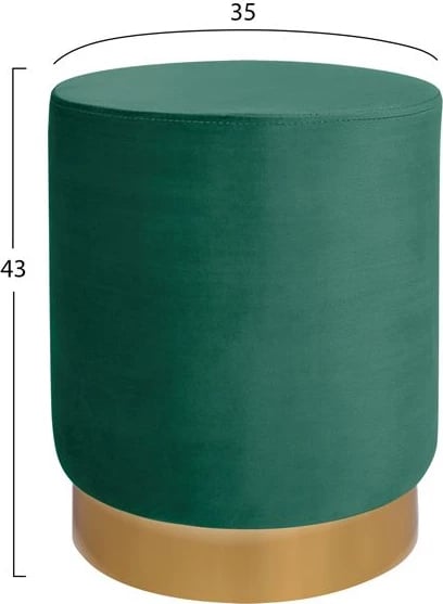 Karrige për bar Levy FH8408.03, ngjyrë cypress, bazë ari, 35x43cm