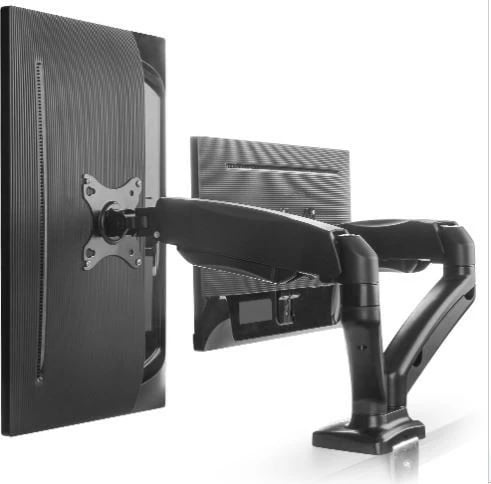 Mbajtëse tavoline për dy monitorë IcyBox IB-MS304-T, deri 32", e zezë