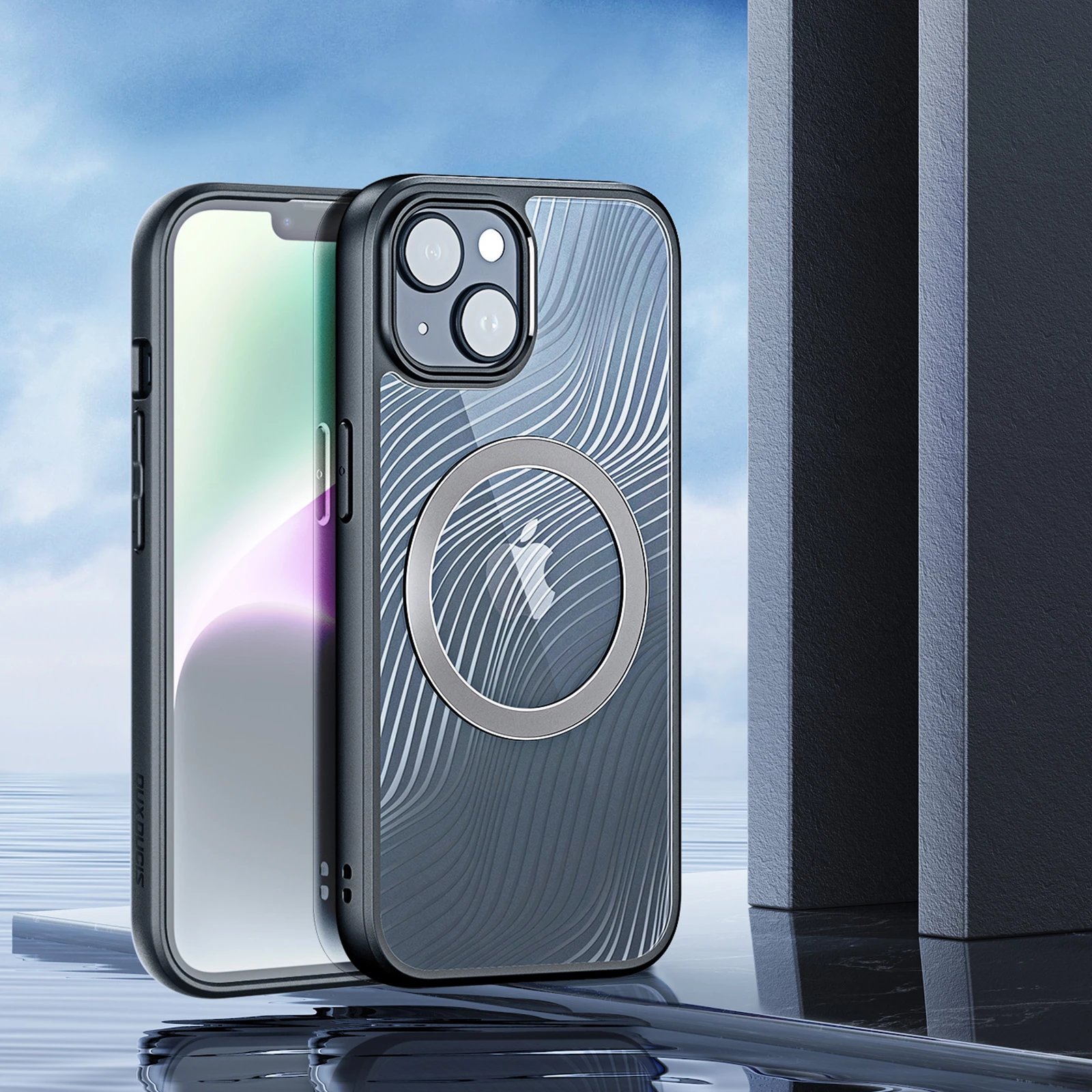 Mbështjellës Dux Ducis Aimo Mag për iPhone 15 Plus, MagSafe, i zi