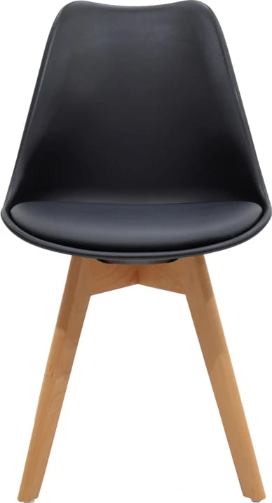 Set tavoline me karrige Chloe-Gaston, xham antracit 8mm, këmbë natyrale, 120x70x75cm, 5 copë