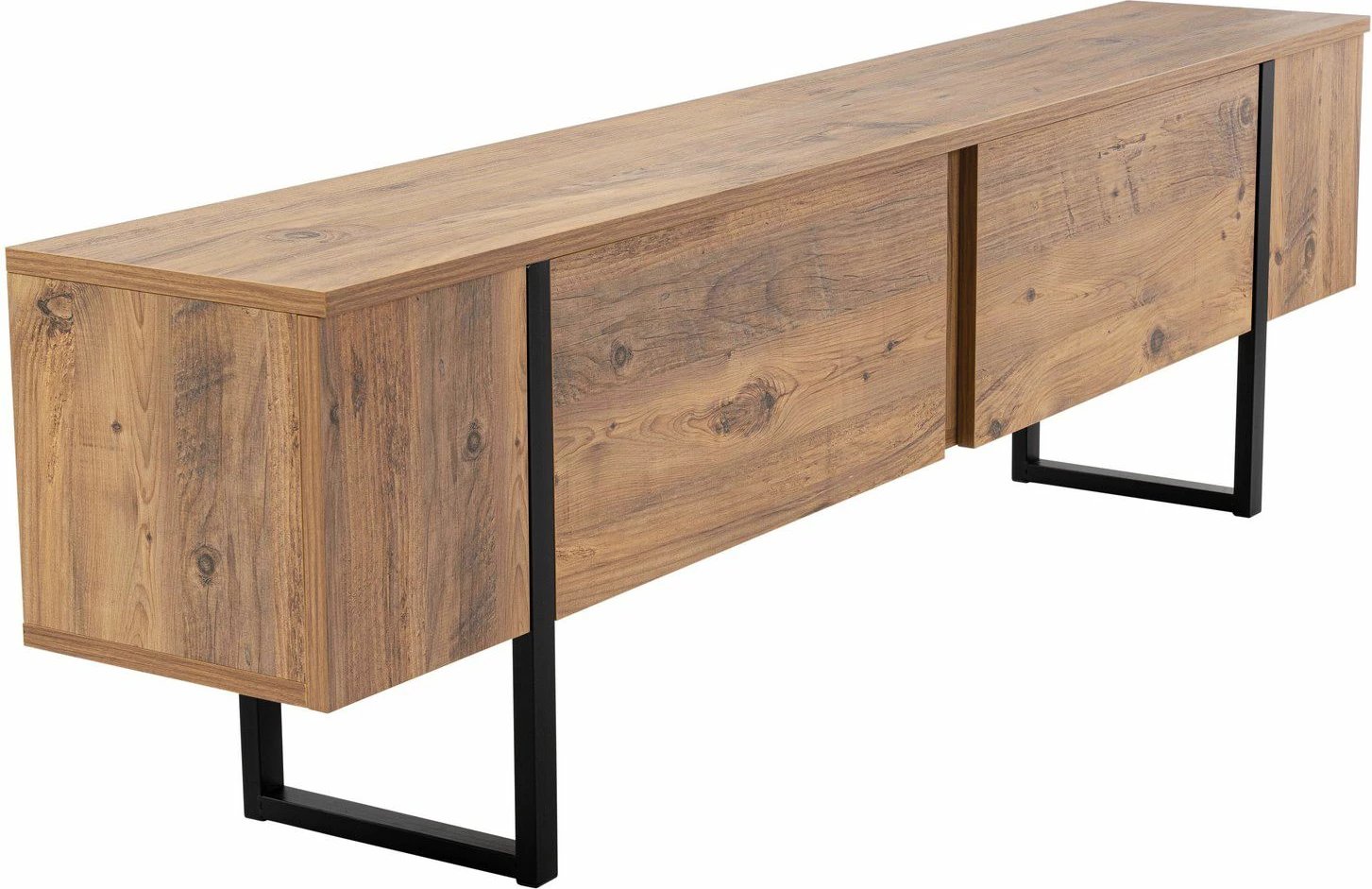 Komodë TV Nordure, ngjyrë Atlantic Pine, e zezë