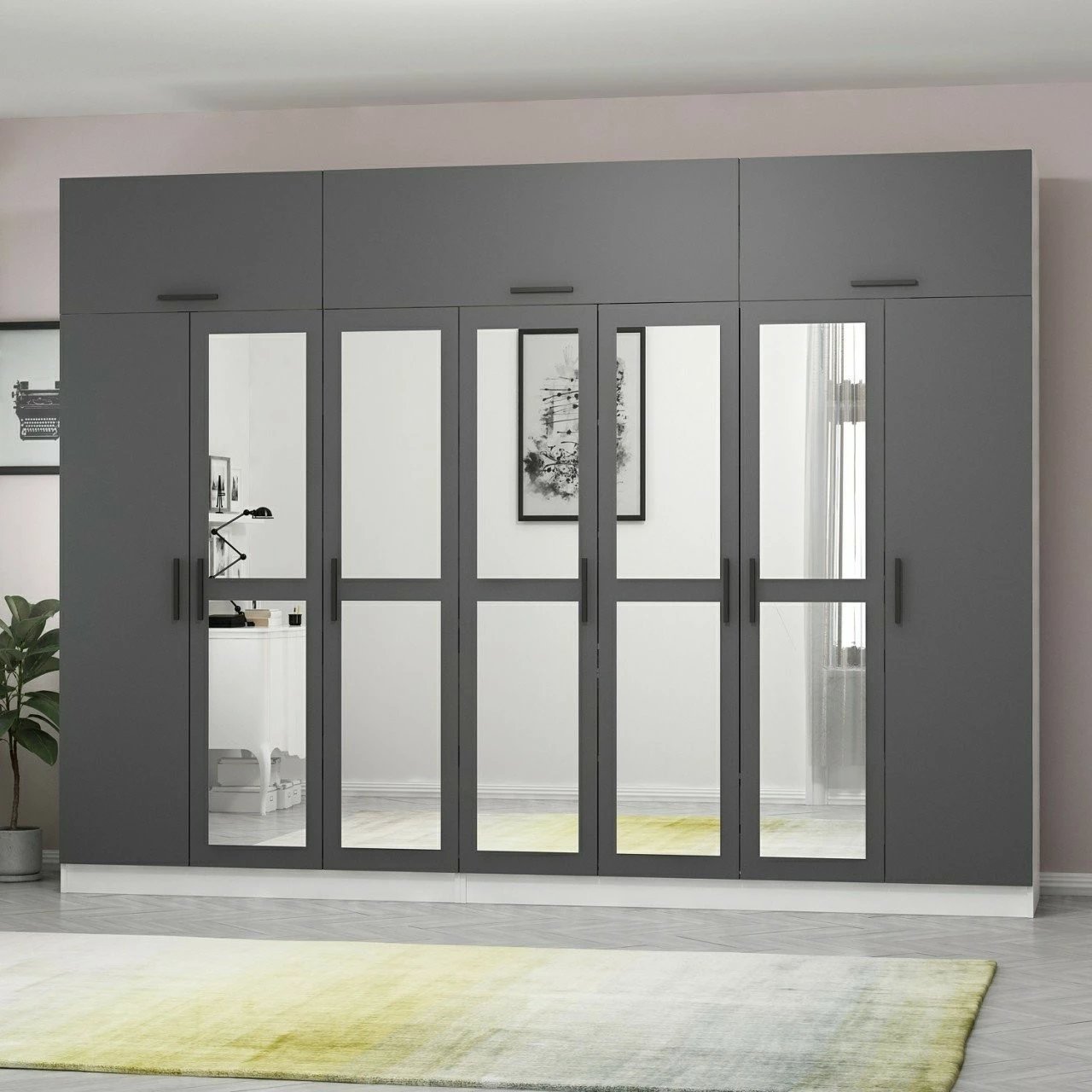 Dollap Skye Decor, anthracite dhe i bardhë, Kale - 5166