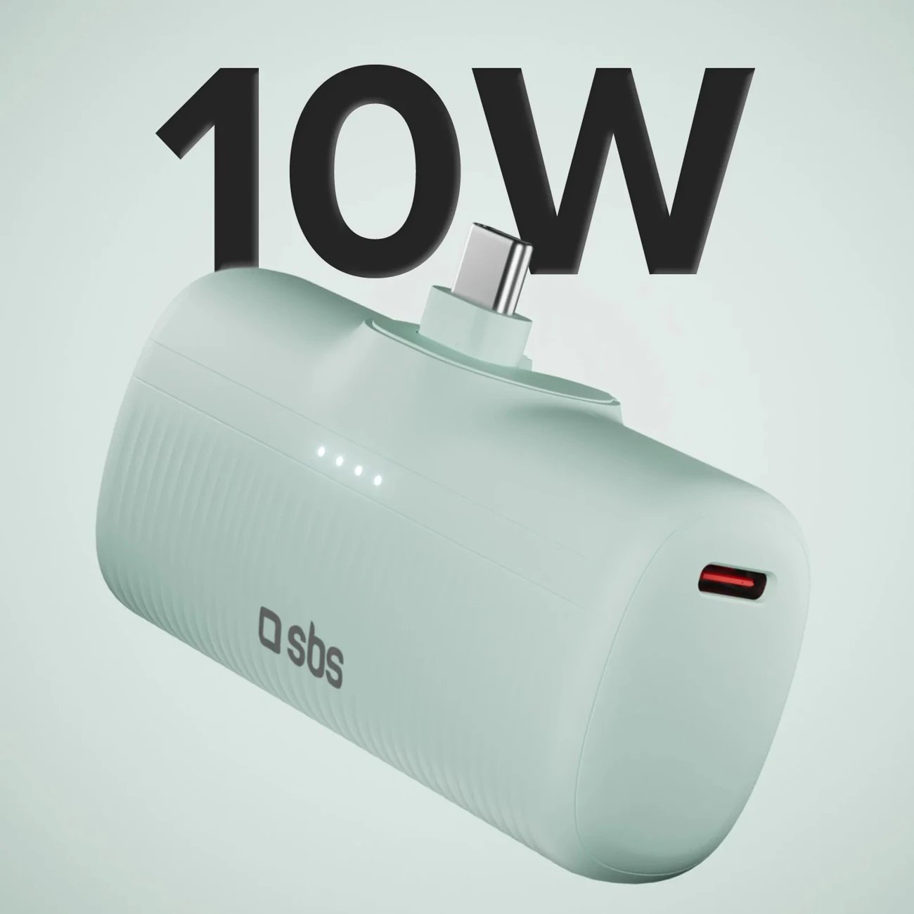 Powerbank SBS EcoPower 5000 mAh, USB-C, 10W, Gjelbër