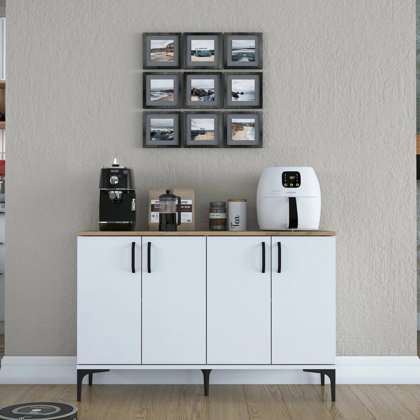 Dollap multifunksional, ngjyrë e bardhë dhe arre, Hanah Home JE162 - 3268