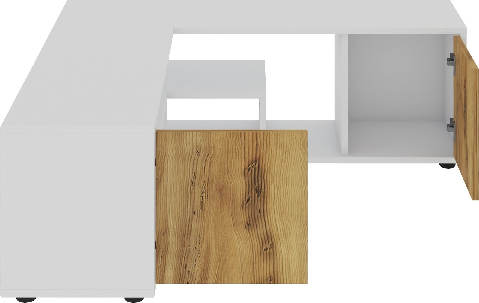 Komodë për TV Skye Decor, ngjyrë e bardhë dhe lis