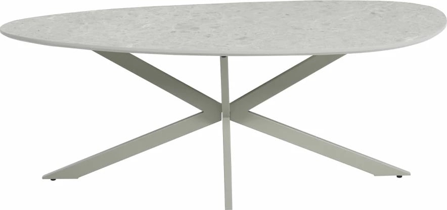 Tavolinë kafeje Caspian, ngjyrë gri me model mermeri latte, 120x60x43cm