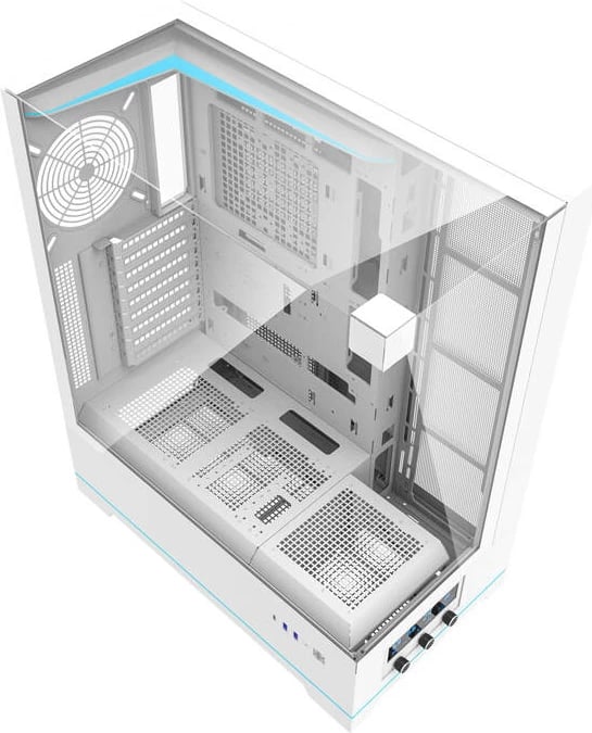 Kasë Darkflash DY450L, Big Tower, pa ventilatorë, e bardhë