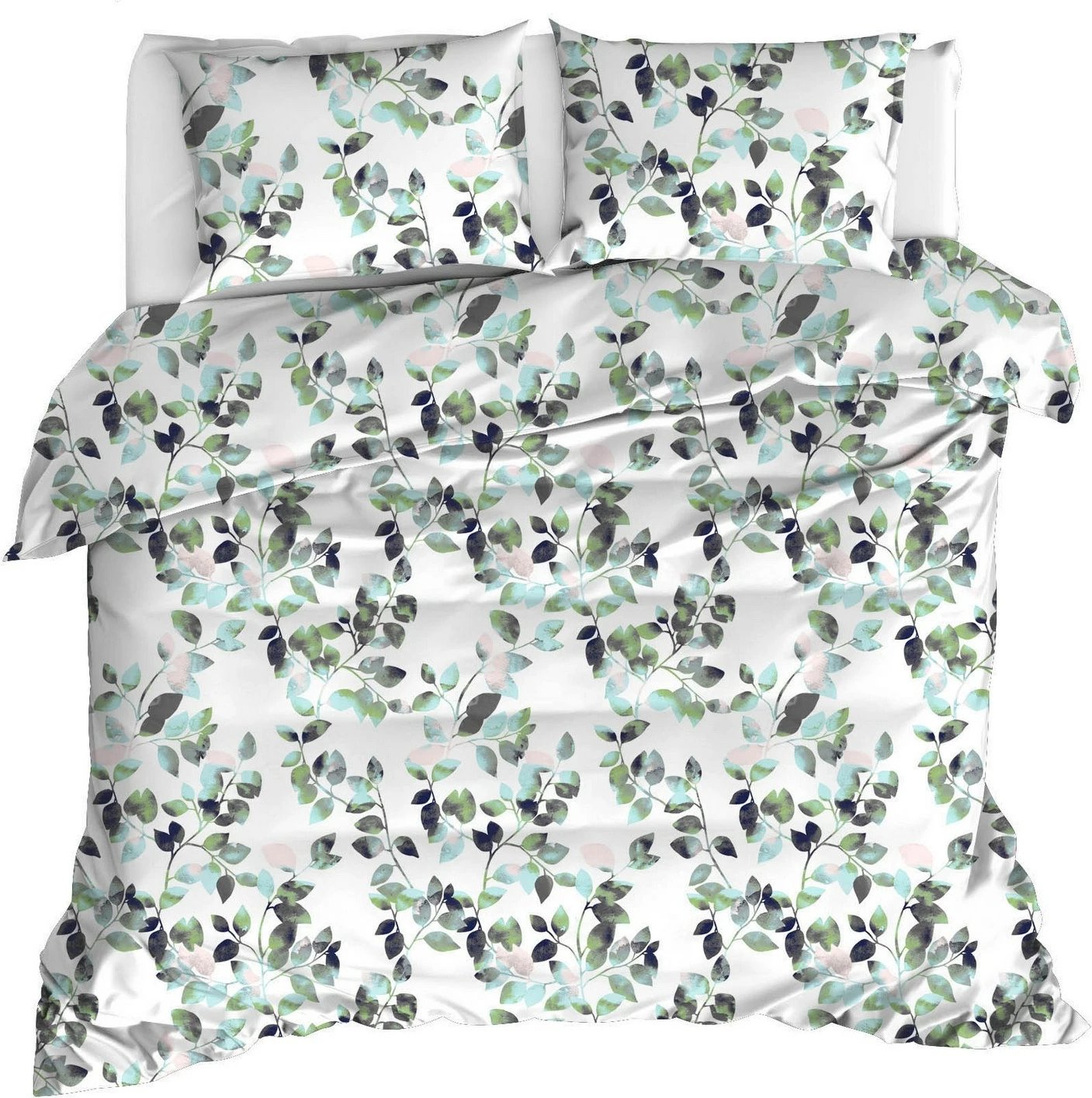 Set mbulesë për jorgan Super King, L'essentiel Sabine, ngjyrë e gjelbër, e bardhë, e zezë, përmasat EU/IT