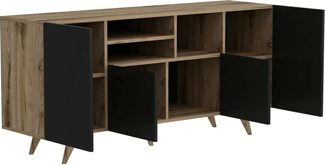 Konsol Skye Decor, ngjyrë arrë dhe e zezë, Sansa