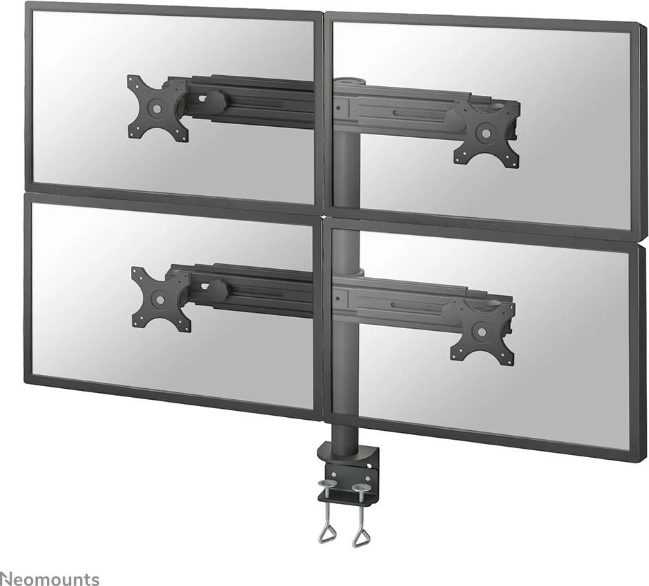 Krah monitori Newstar Neomounts FPMA-D700D4, 4 ekrane, 19-30", rregullim lartësie, i zi