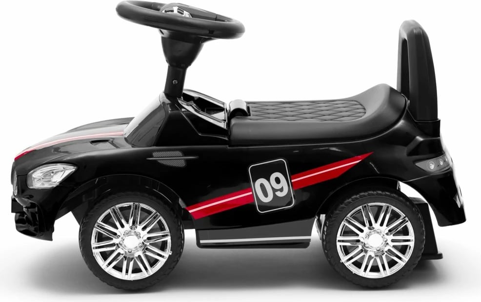 makinë ride-on, Baby Mix, RACER, me panel zëri, kapacitet 25 kg, për 12+ muaj, e zezë