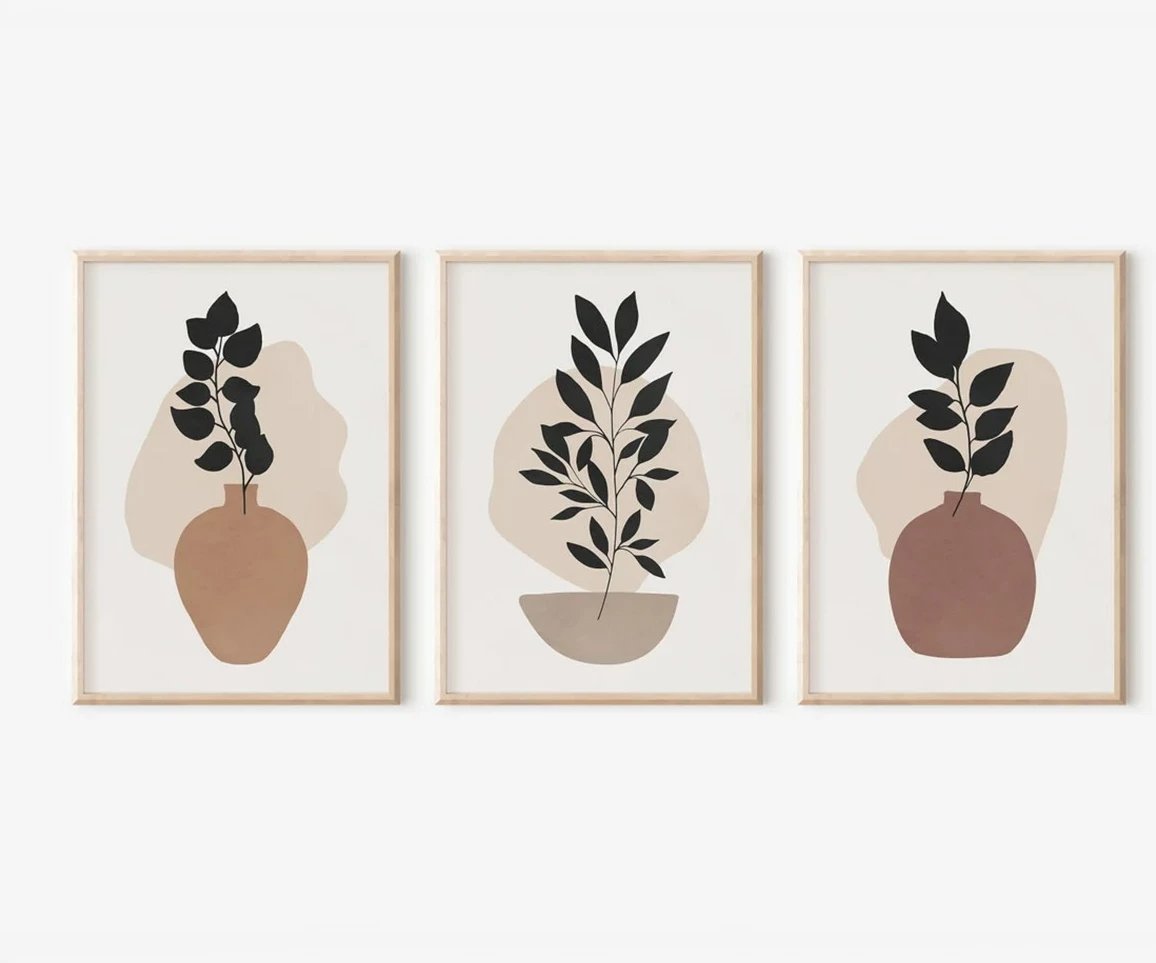 Pikturë dekorative me kornizë (3 copë), Wallity, 3Dartsohoset53