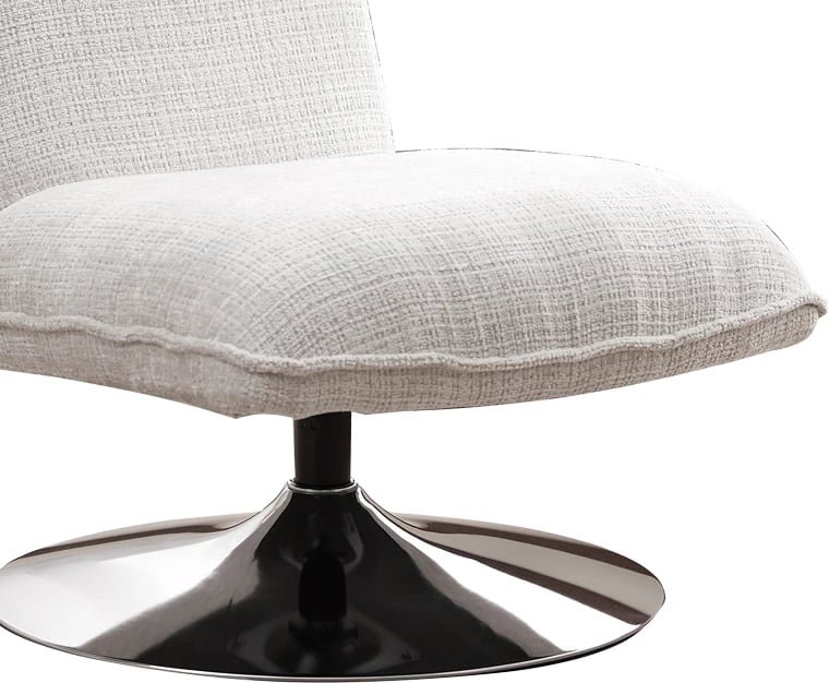 Karrige rrotulluese Remona, ngjyrë krem, këmbë kromi, 63x80x80 cm