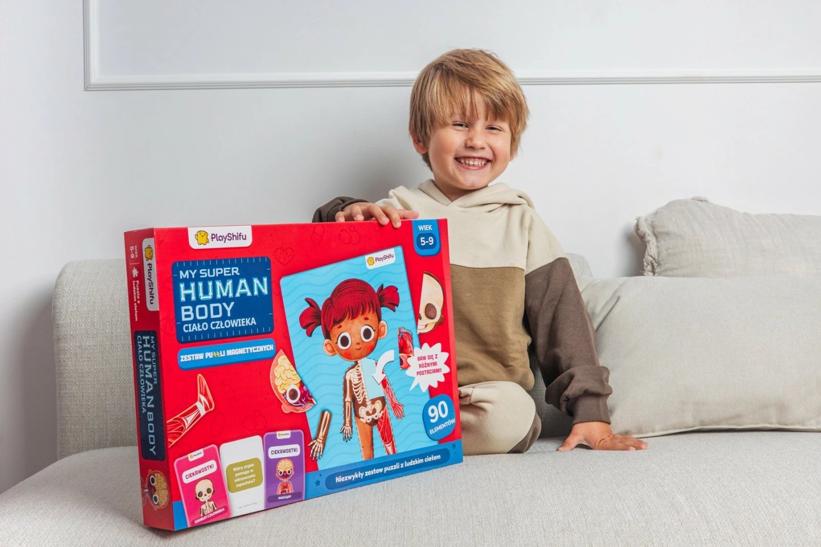 Set edukativ magnetik, PlayShifu, My Super Human Body 011-BLM0012, 90 pjesë, tabelë magnetike, moshat 5-12, set