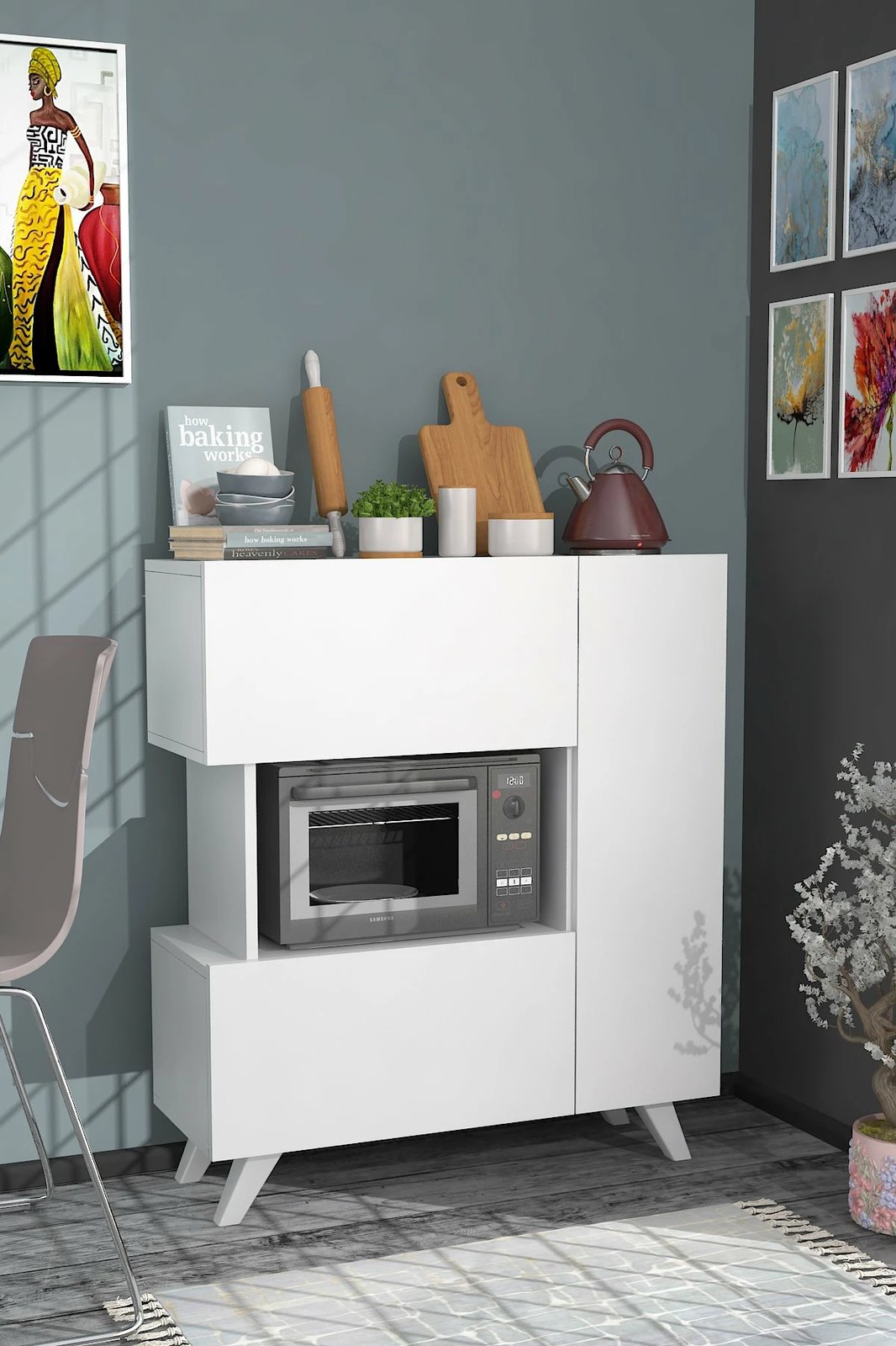 Dollap multifunksional Hanah Home, Bambi, i bardhë