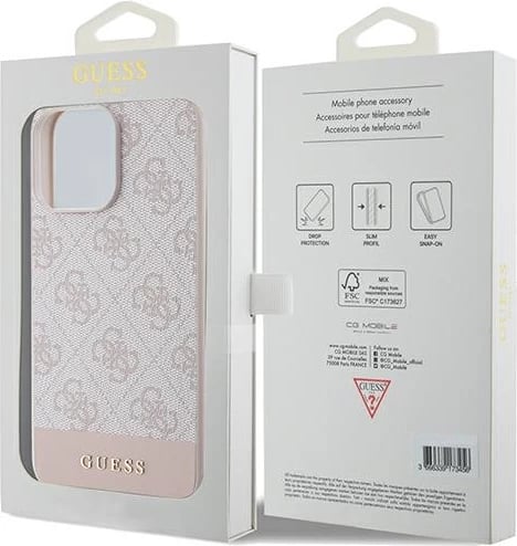 Mbështjellës Guess 4G Stripe për iPhone 14 Pro, Rozë Mbështjellës Guess 4G Stripe për iPhone 14 Pro, Rozë
