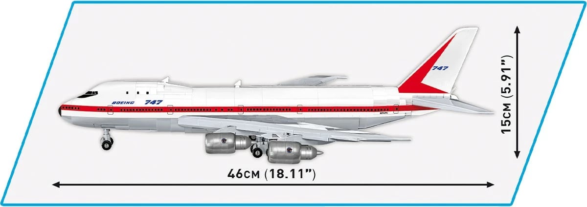 Set ndërtimi Cobi Boeing 747 First Flight 1969, 1051 pjesë, plastikë, ekstra i madh