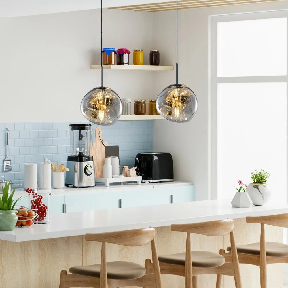 Llambë tavani moderne akrilike, ngjyrë kromi, Opviq L1271