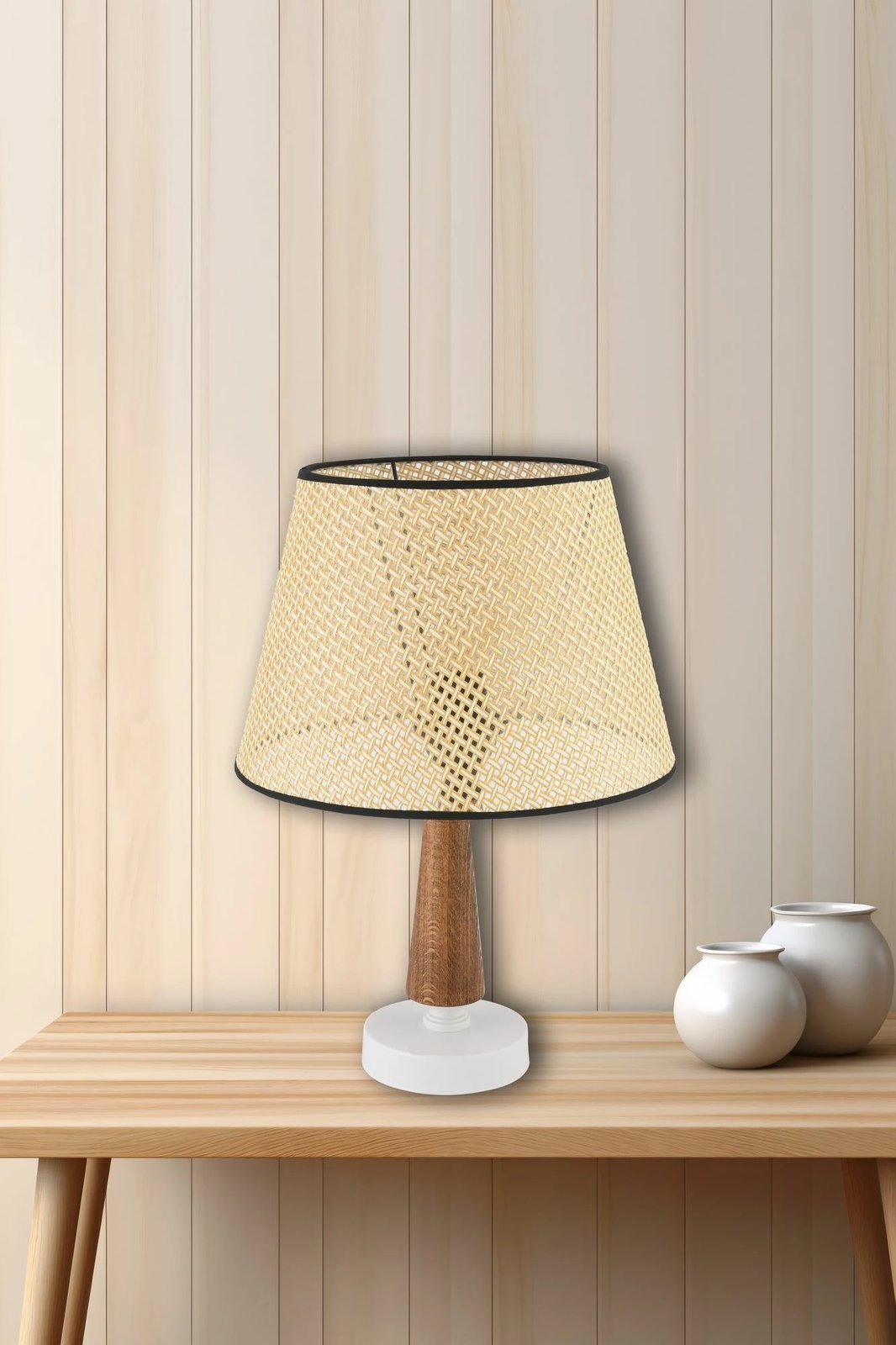 Llambë tavoline Opviq, 302, ngjyrë camel, kafe, e bardhë