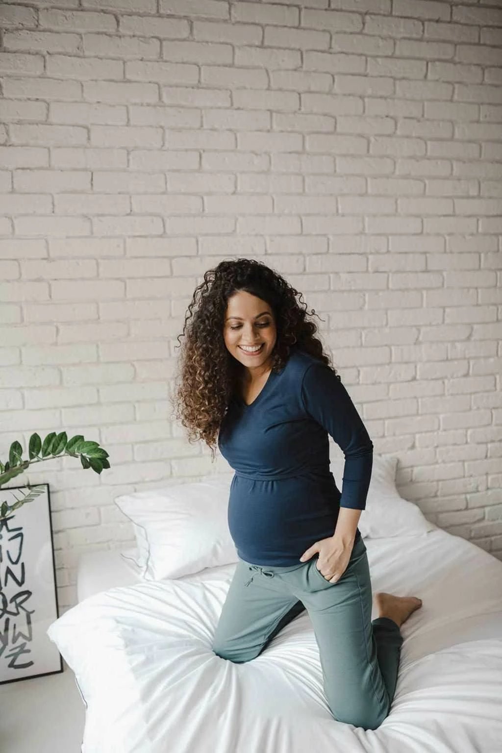 bluzë shtatzënie dhe gjidhënie, milk & love, Milk Shirt, V-qafë, mëngë 7/8, pambuk 92% elastan 8%, madhësi XL, blu