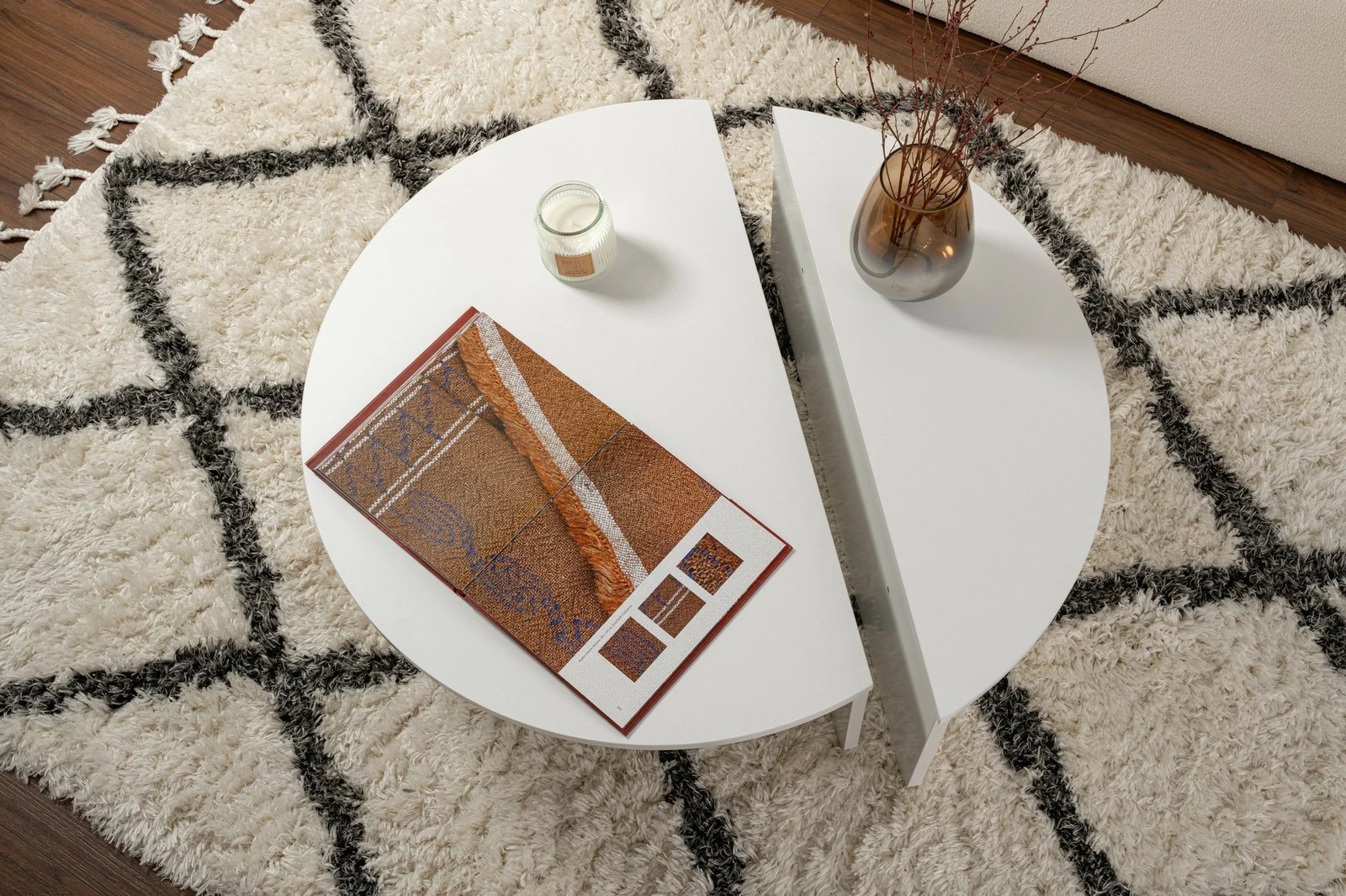 Set tavolinash kafeje Nordure, Orion, e bardhë