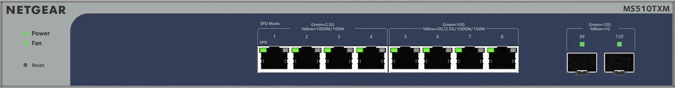 Switch NETGEAR 8-Port Multi-Gigabit/10G Ethernet Smart Managed Pro me 2 Porta SFP+, Gri