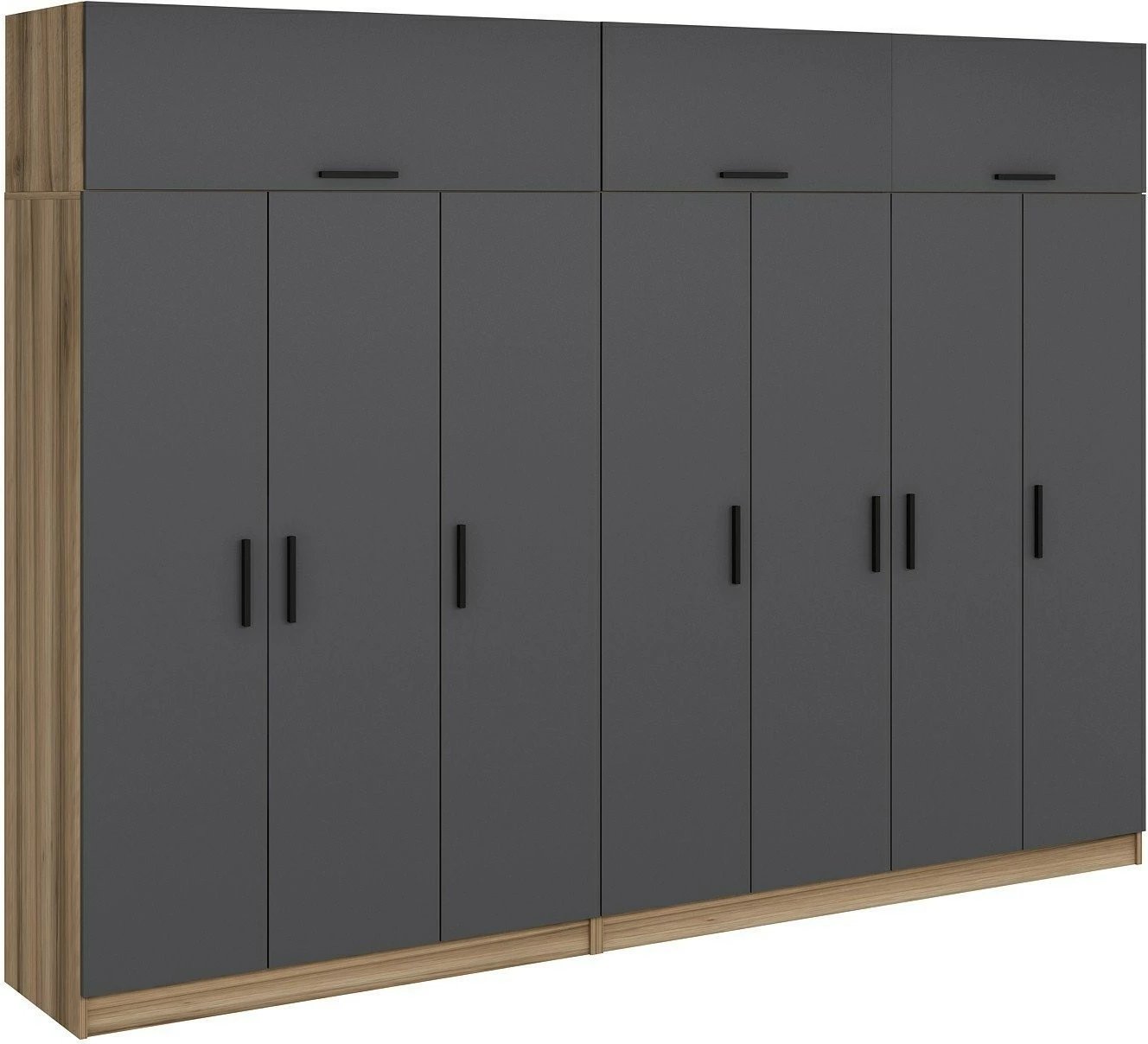 Dollap i madh për rroba, ngjyrë antracit dhe dore, Skye Decor Minar Kale - 7533