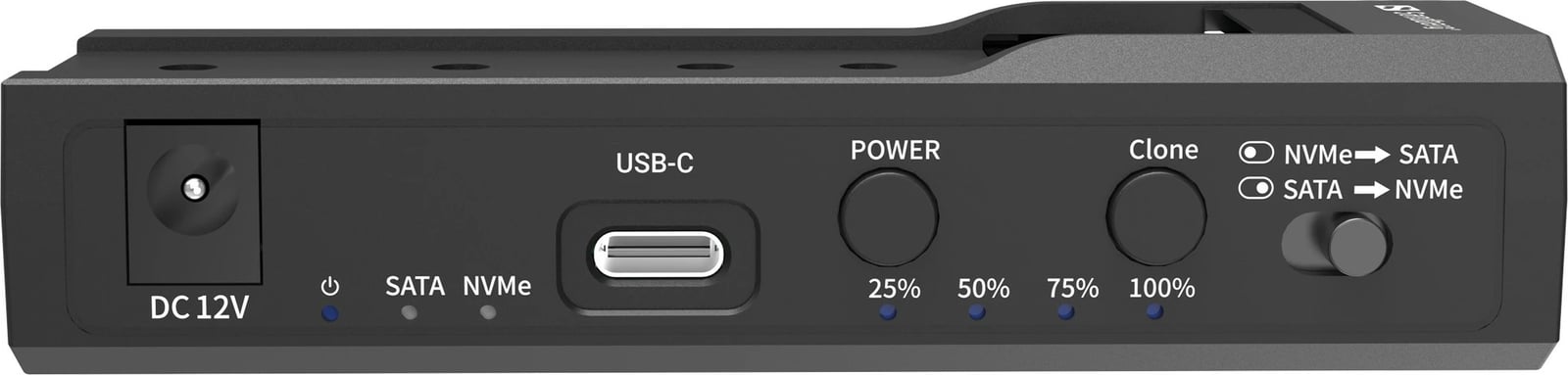 Dock Sandberg USB 3.2 Cloner për M2 + NVMe + SATA, i zi