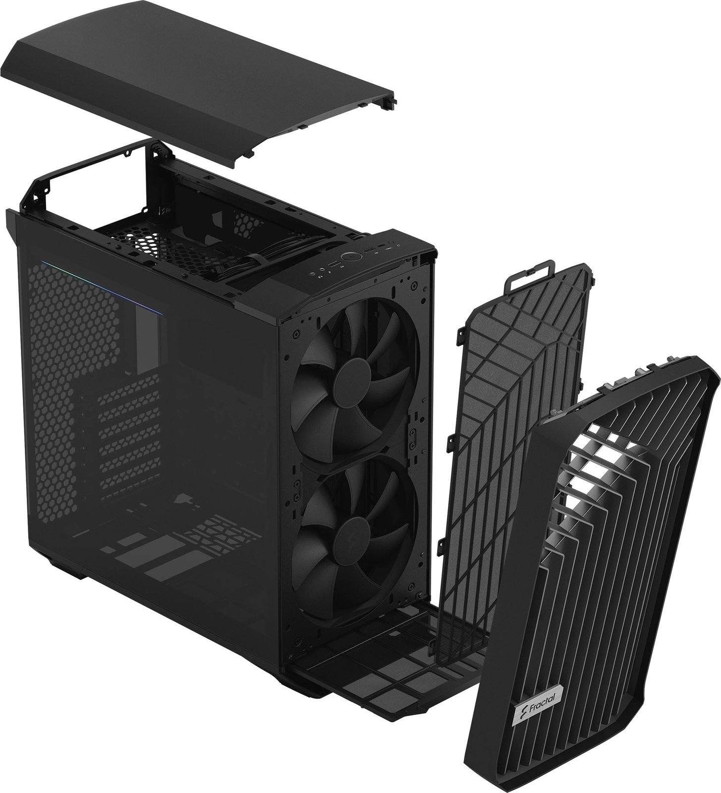 Kasë Fractal Design Torrent Compact, Tower, ATX/EATX/micro ATX/Mini-ITX, xham i temperuar, e zezë Kasë Fractal Design Torrent Compact, Tower, ATX/EATX/micro ATX/Mini-ITX, xham i temperuar, e zezë