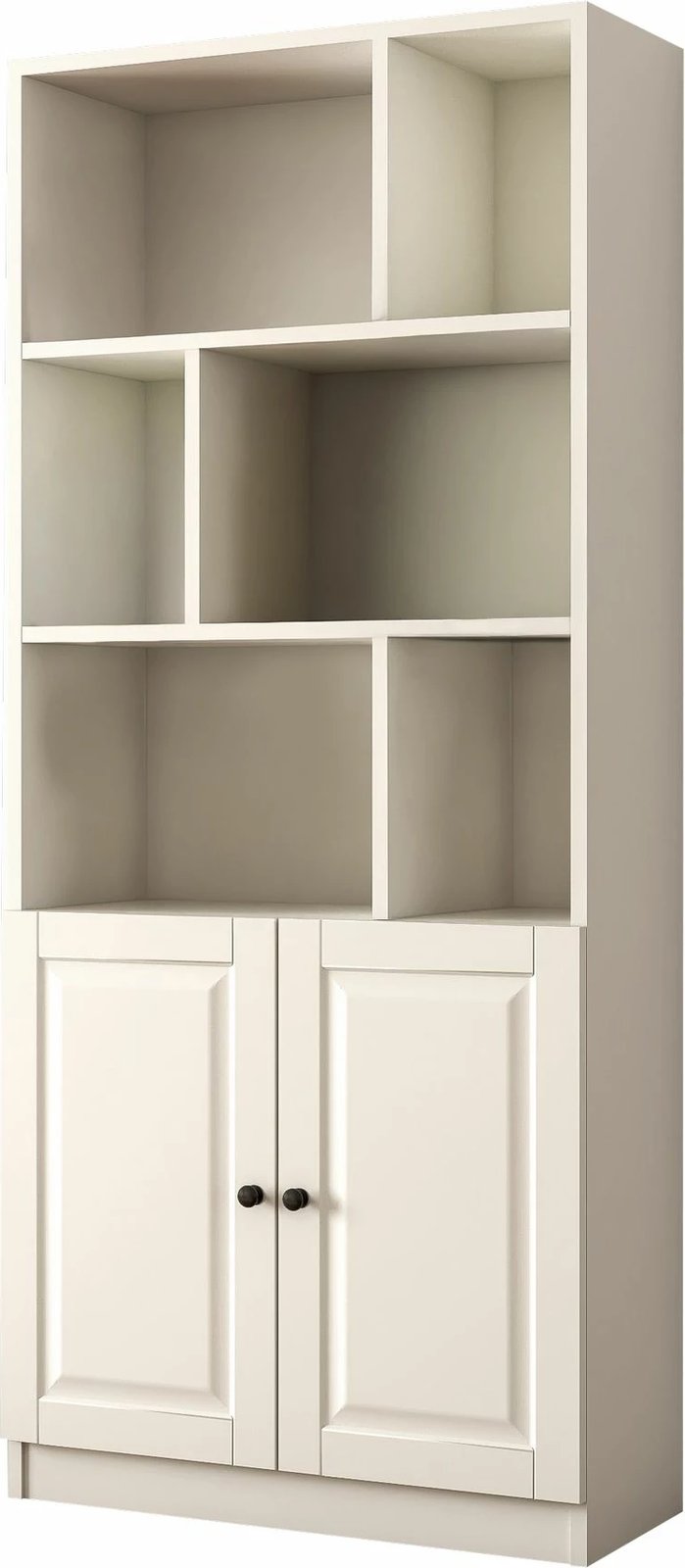 Set tavoline studimi me raft librash, ngjyrë e bardhë mat, Skye Decor, Rb1000401557