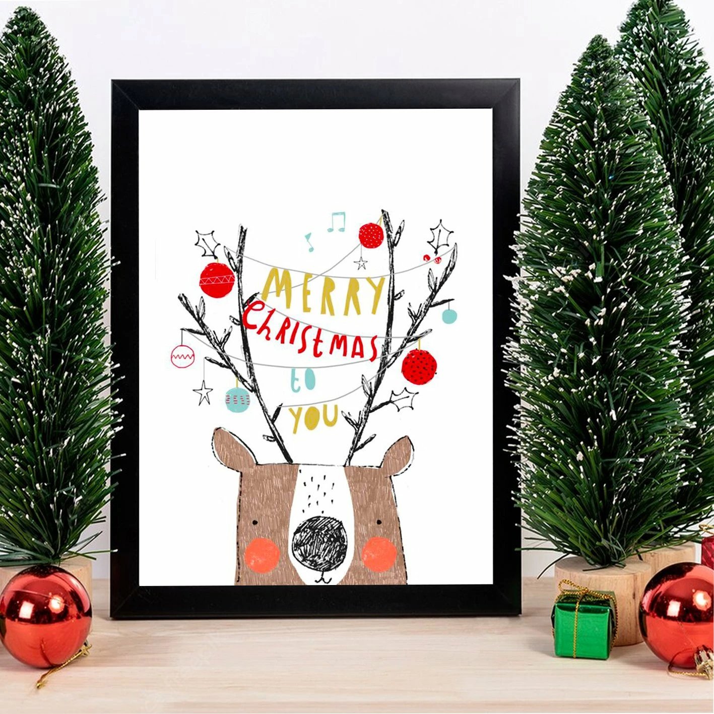 Pikturë dekorative me kornizë MDF, shumëngjyrëshe, SC7436501393366