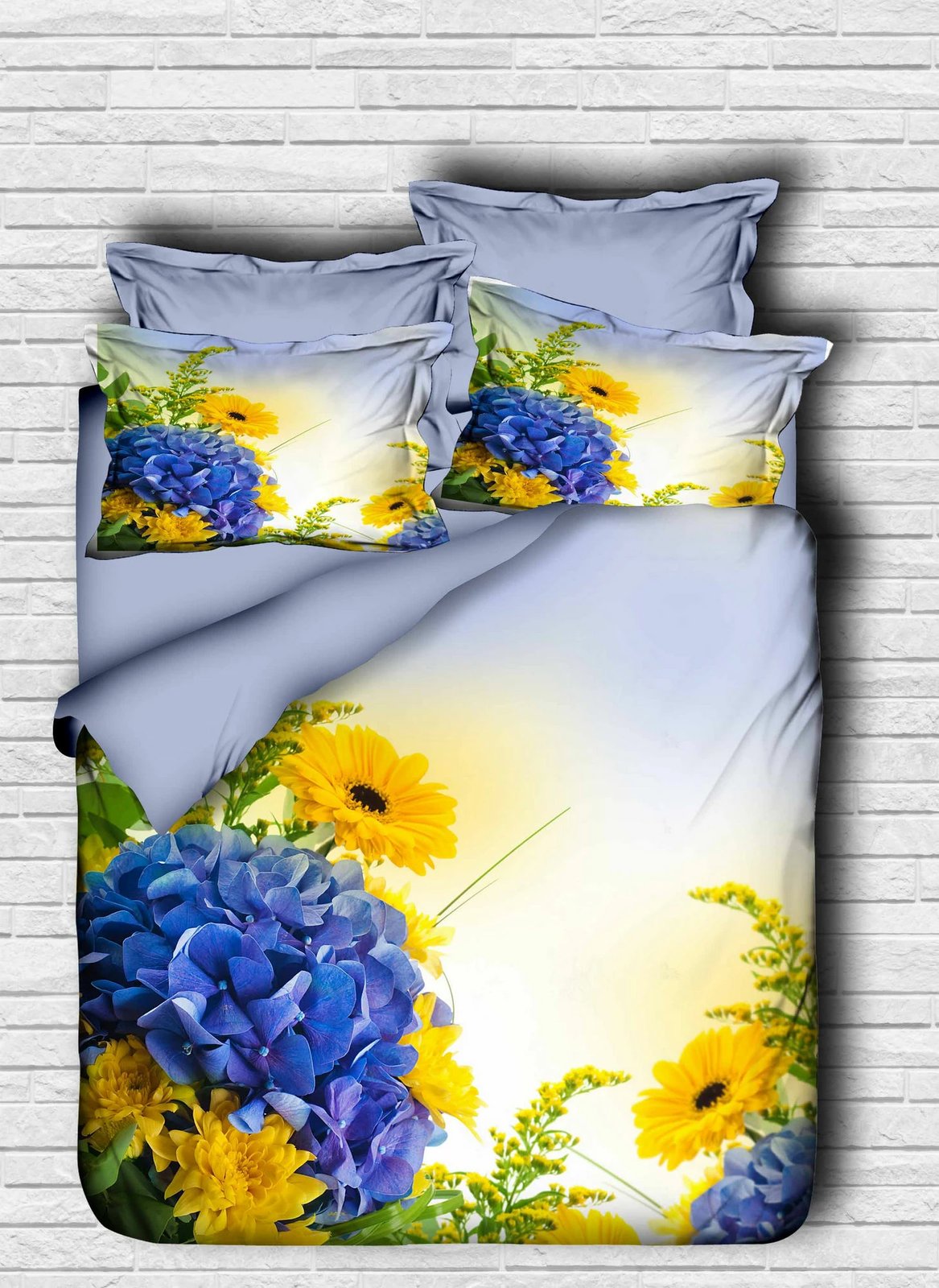 Set mbulesë për jorgan King, L'essentiel, ngjyrë kaltër, verdhë, e gjelbër, 147