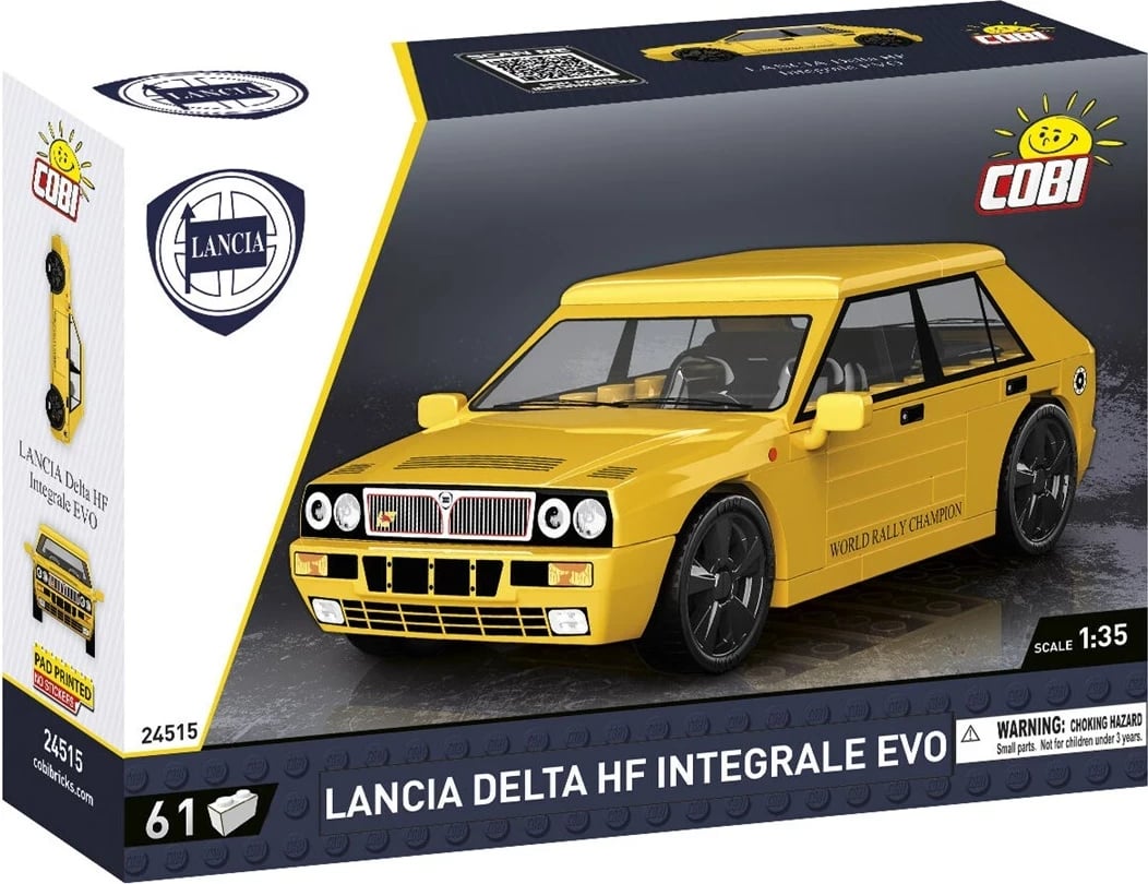 Set ndërtimi COBI Youngtimer Lancia Delta HF Integrale EVO 1991, 61 pjesë, e verdhë