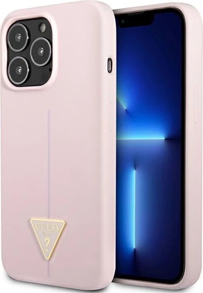 Mbështjellës Guess Silicone Triangle për iPhone 13 Pro Max 6.7", vjollcë
